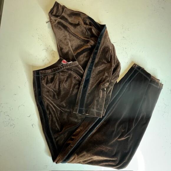 JM Brown Sporty Velour Stretch Pantsuit Set, Jacket/XL Pant/L - Picture 1 of 16